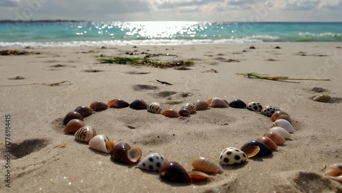 symbolic cardiac shape completely occupied by an assortment of oceanic