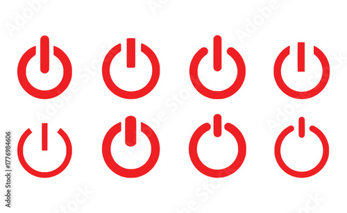Power off Vectors. Shut down icon, on off power button, switch on switch off icon