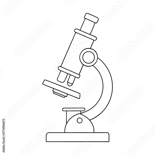 A detailed microscope coloring page showing lenses and knobs, perfect for young scientists to explore the world of biology and discovery through creative coloring.
