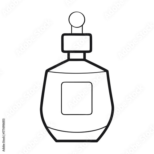 A beautiful perfume bottle coloring page featuring an elegant glass design with ornate details, ready to be filled with creative colors and fragrant imagination.
