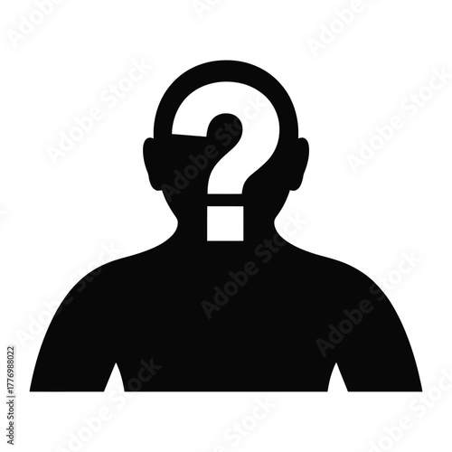 Silhouette of a person with a question mark for a head