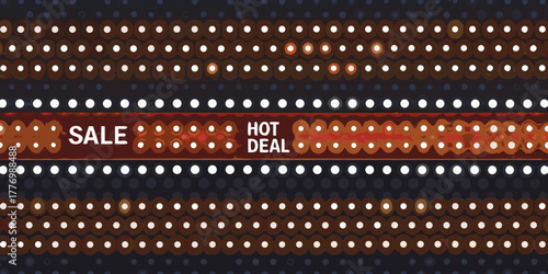 Abstract sale hot deal banner with rows of circles and text