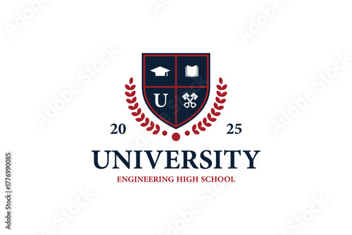 Engineering school logo design template