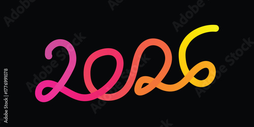 colorful line art of 2026