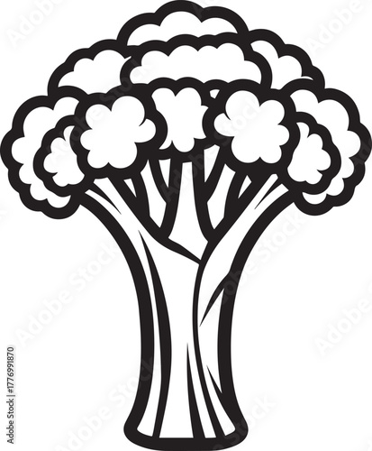 Broccoli icon clean simple outline