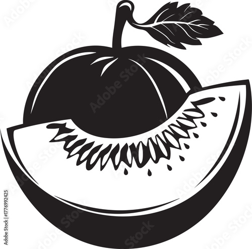 Honeydew fruit icon clean simple