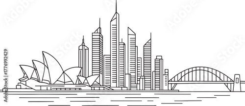 Futuristic Sydney waterfront skyline