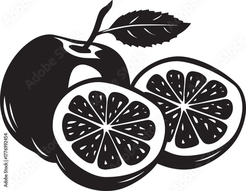 Plum fruit slices icon clean simple