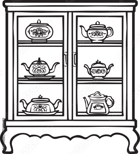 China Cabinet icon clean simple outline