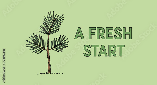 A Fresh Start with a Young Green Sapling Growing from the Ground, Symbolizing New Beginnings and Growth