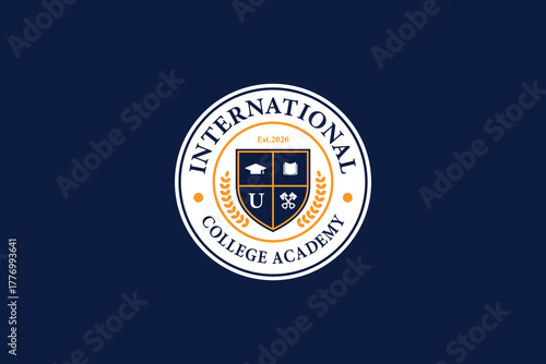 International school emblem logo design