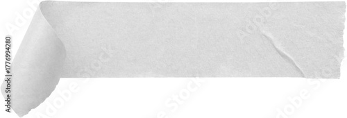 White adhesive paper tape isolated on white background