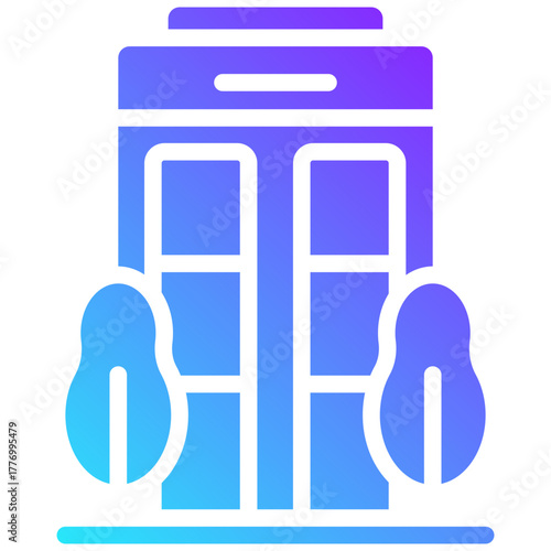 building gradient fill icon