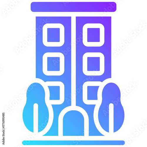 building gradient fill icon