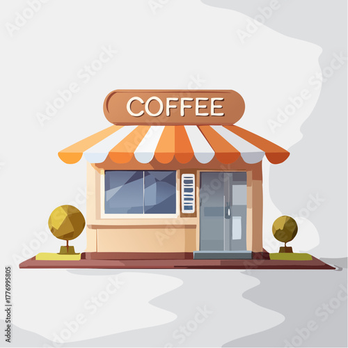 コーヒーショップ、コーヒースタンドのベクターイラスト