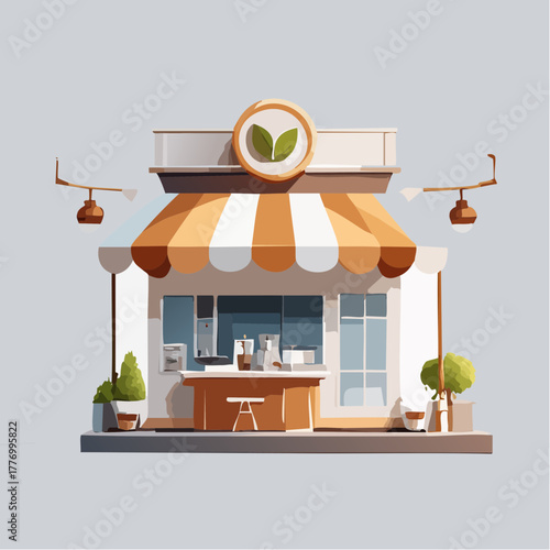 コーヒーショップ、コーヒースタンドのベクターイラスト