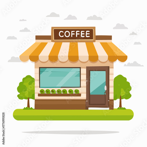 真上から見たコーヒーカップに入れられたコーヒーのラテアート  ベクターイラスト