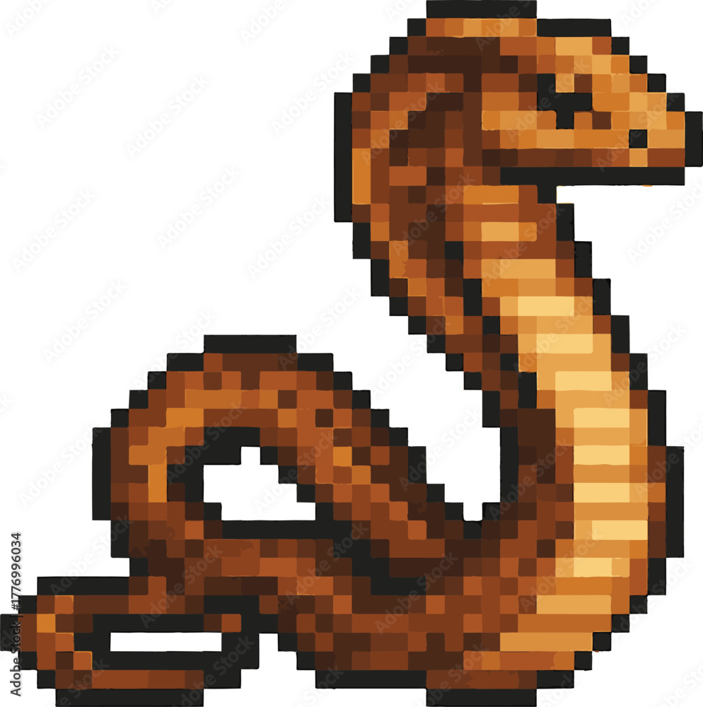 Fototapeta premium cobra pixel art, eps 10 illustration