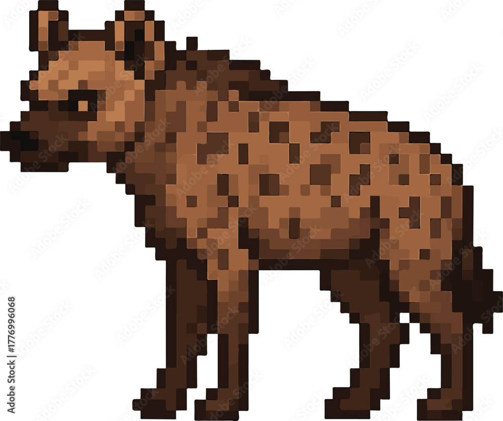 Fototapeta premium hyena pixel art, eps 10 illustration