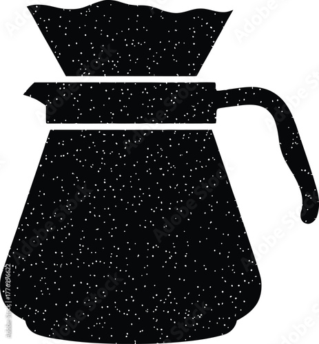 Elegant Pour Over Coffee Maker Silhouette with a Unique Texture and Modern Design