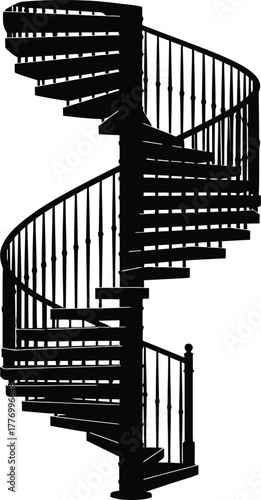 Dramatic Silhouette of a Spiral Staircase Symbolizing Ascendancy and Architectural Design Innovation