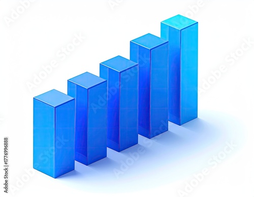 Ascending blue 3D isometric bar graph with long shadow Free Download Ascending blue 3D isometric bar graph with long shadow - GFXLoad