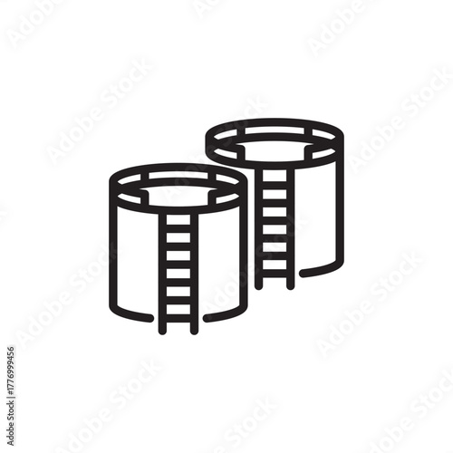 Storage tank icon symbolizing industrial liquid and gas containment, representing modern inventory logistics, specialized bulk commodity handling, and utility infrastructure systems.