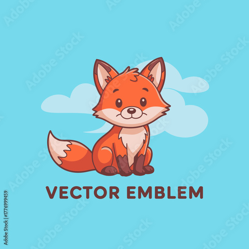 This vibrant illustration showcases a playful fox sitting, with delightful features and bright colors that are sure to captivate children's hearts and stimulate their imagination.