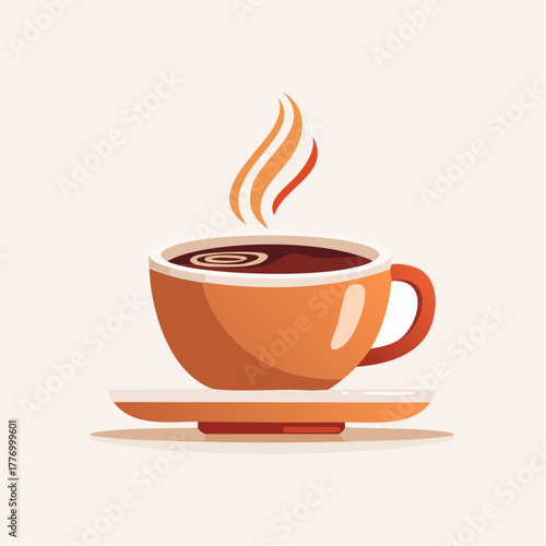 ☕ Hot espresso mug icon with a heart symbol for a morning cafe break