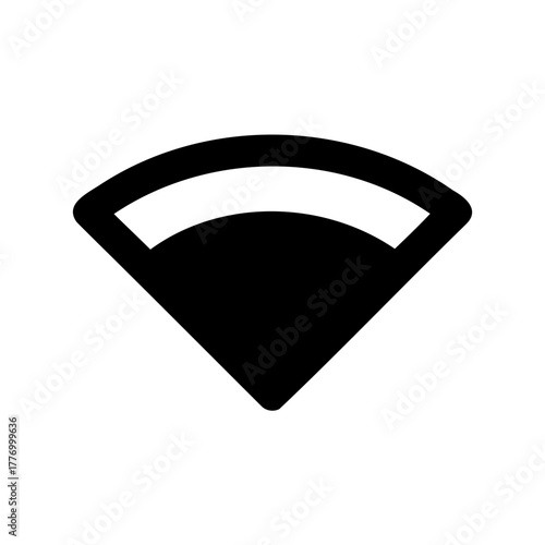 Signal strength indication displayed as a partially full fan icon image