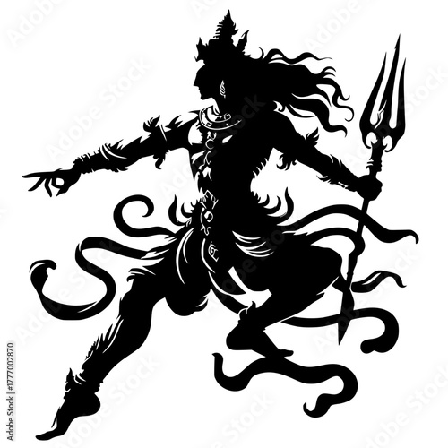 Silhouette of a mythological hero