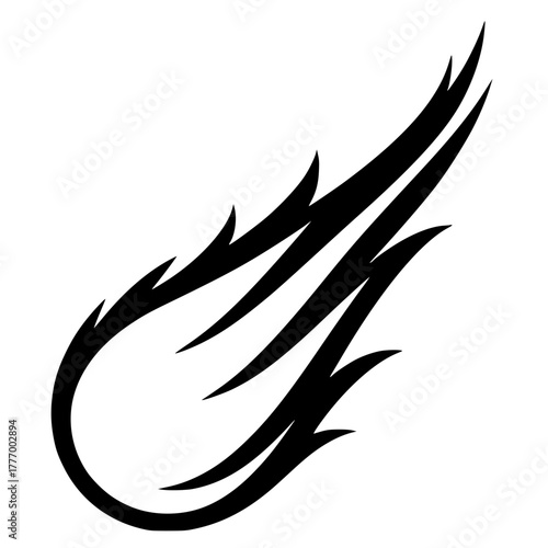 Silhouette of a falling comet