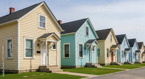 Fototapeta Naklejka Na Ścianę i Meble -  Row of colorful small houses