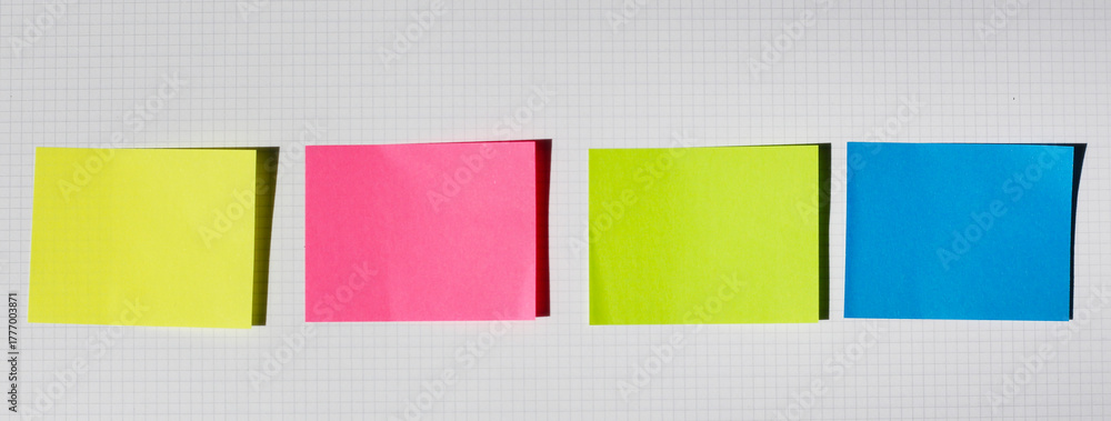 Fototapeta premium Colorful sticky notes on notebook.