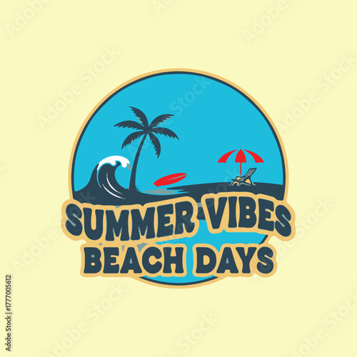 Wallpaper Mural Retro Summer Beach Sunburst Graphic Design T-Shirt.eps Torontodigital.ca