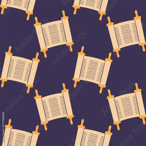 Hanukkah Tora seamless pattern background for packaging and decoration