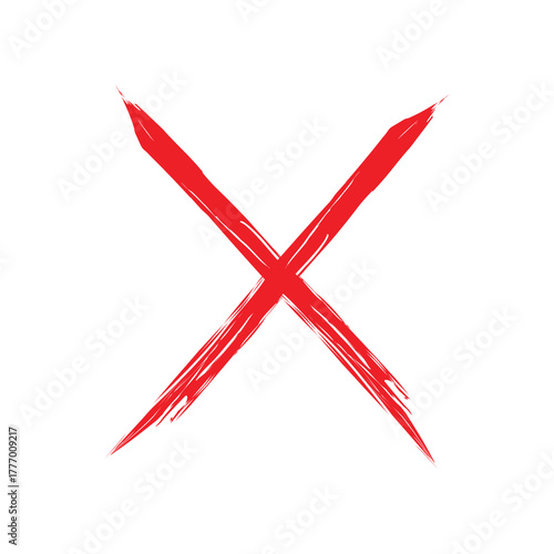 Vector grunge X mark. Crossed X slash symbol. Cross design element to cancel, reject and refuse something .Vector illustration EPS 10 .