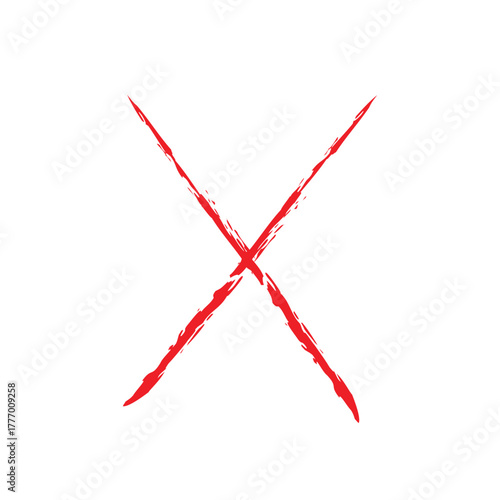 Vector grunge X mark. Crossed X slash symbol. Cross design element to cancel, reject and refuse something .Vector illustration EPS 10 .