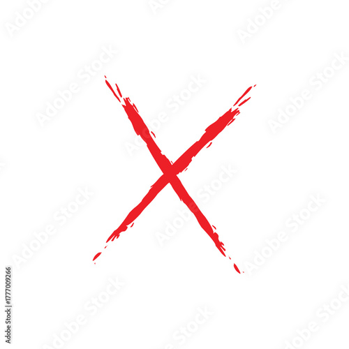 Vector grunge X mark. Crossed X slash symbol. Cross design element to cancel, reject and refuse something .Vector illustration EPS 10 .