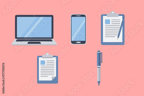 Business startup and development concept with flat design icons. Rocket launch for a new project and graphs for success metrics