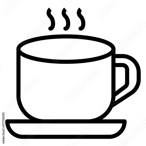 Coffee Cup Vector Line Icon Design