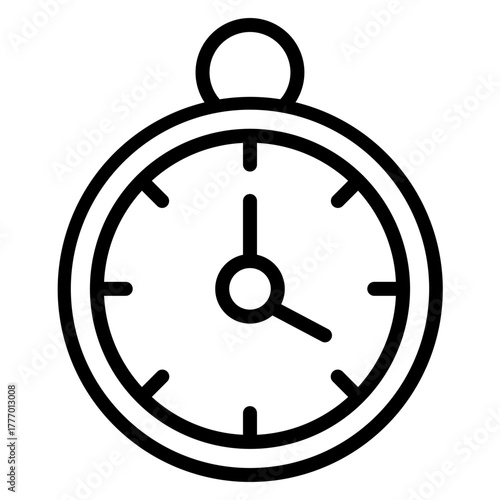 Clock Vector Line Icon Design