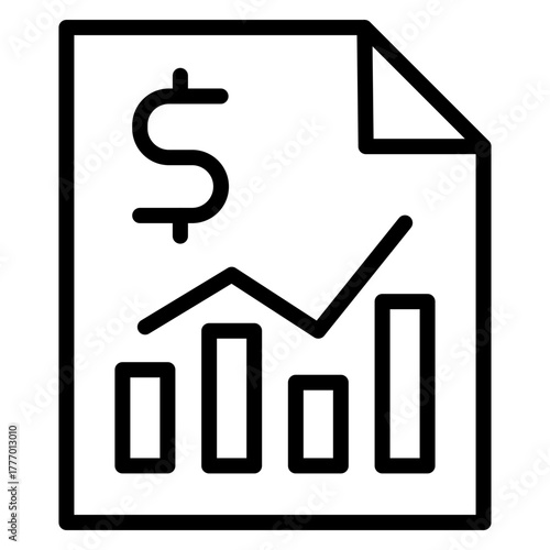 Business Report Vector Line Icon Design