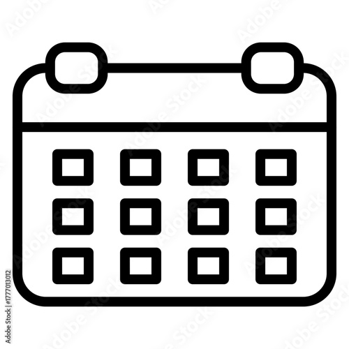 Calendar Vector Line Icon Design