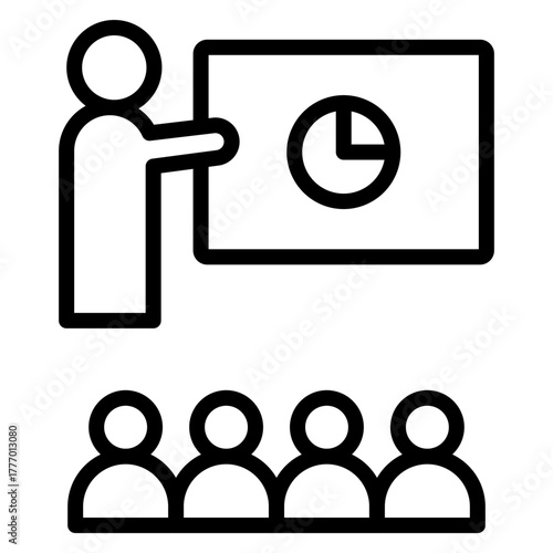Presentation Vector Line Icon Design