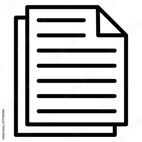 Documents Vector Line Icon Design