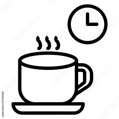 Coffee Break Vector Line Icon Design