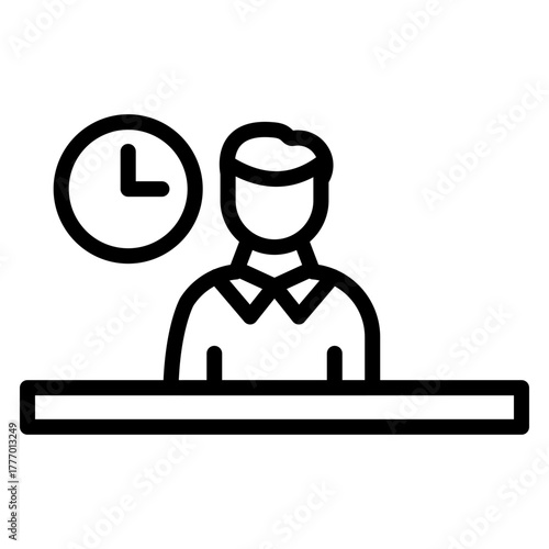 Late Night Work Vector Line Icon Design