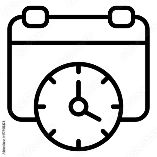Work Schedule Vector Line Icon Design