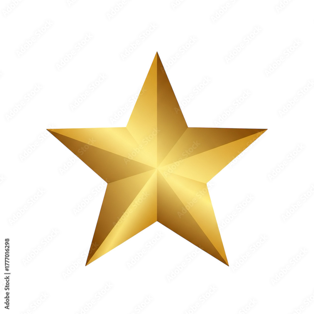 Obraz premium Gold star isolated on white